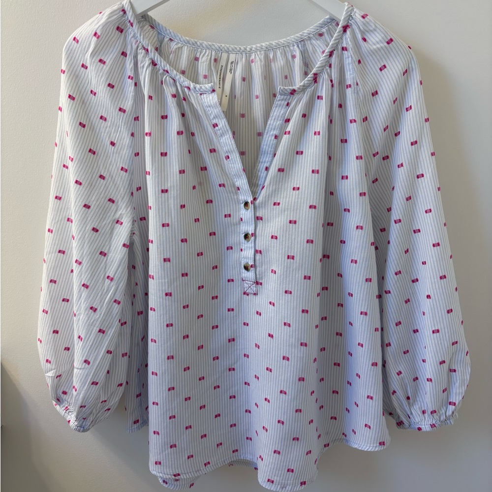 ANTHROPOLOGIE Textured PJ, Lounge Cotton Top.  EUC.